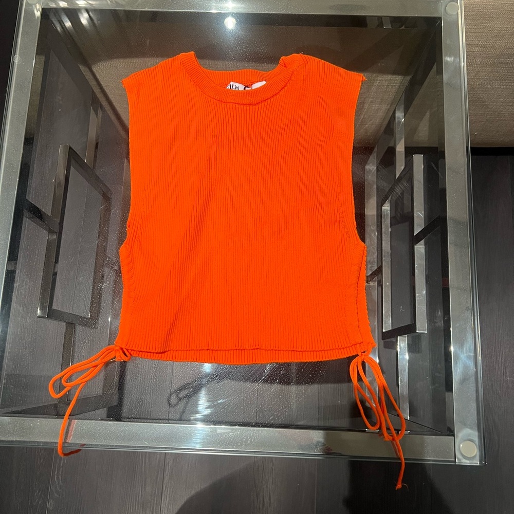 Orange Sleeveless Top